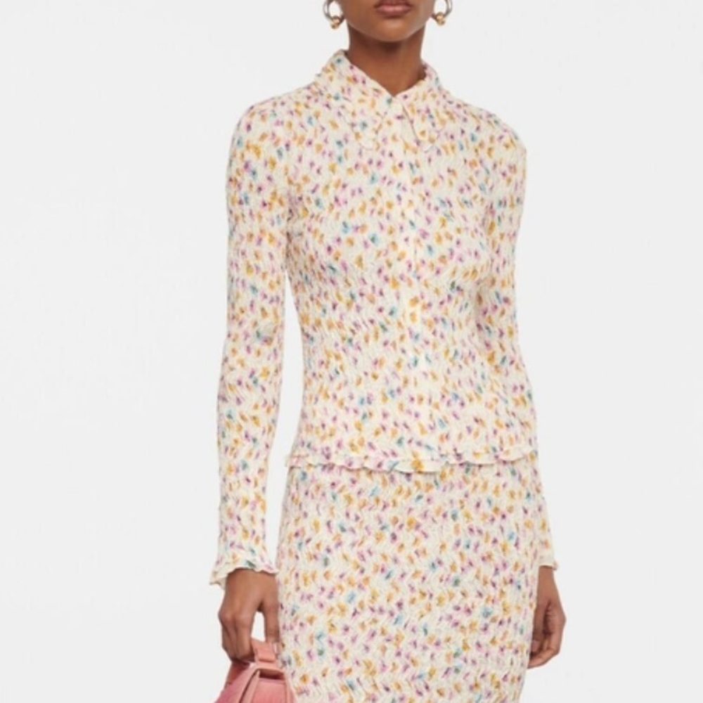 DOROTHEE SCHUMACHER Floral Plisse Top Size 1 / XS